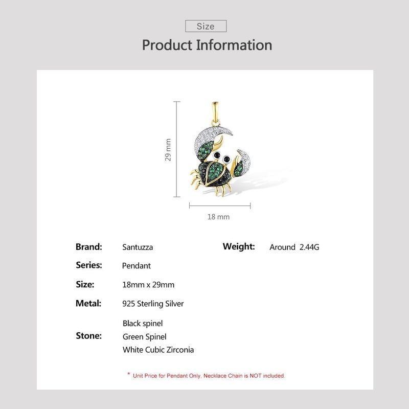 Santuzza 925 Sterling Silver Animal Gemstone Pendant for Women - Image 3